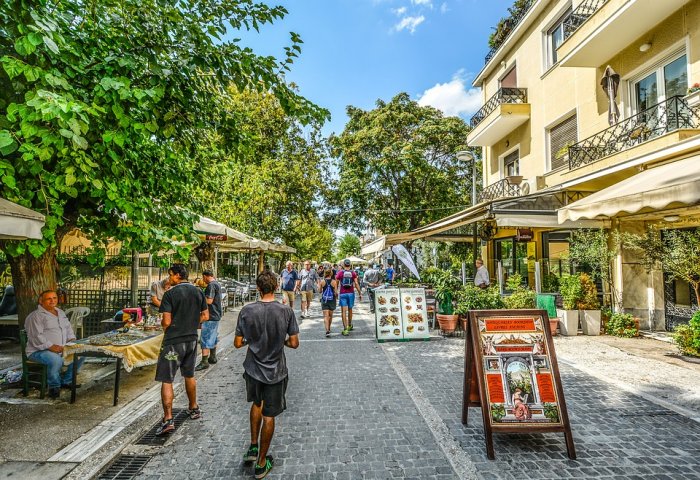 Athens Cafe Street Tourism Hdr Greek Greece Shop